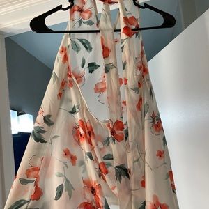 Flowery halter top shirt